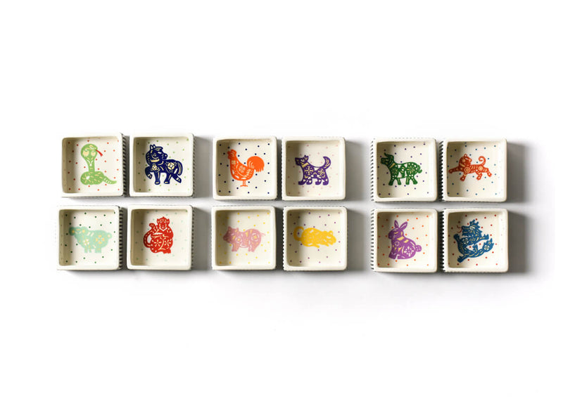 Chinese Zodiac Rabbit Square Trinket Bowl
