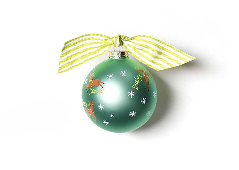 Personalization Available on Back Side of Christmas Calling Reindeer Ornament