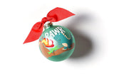 White Writing Rawr Dinosaur Ornament with Red Bow