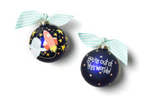 Out In Space Ornament Designed with Astronaut Spaceship and Yellow Stars
