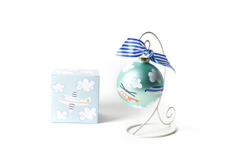 Airplane Ornament on Stand with Gift Box