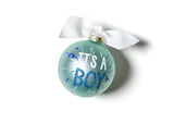 It’s A Boy Ornament Blue Glass Popper Design