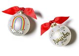 Opaque Glass Hand-painted Rainbow of Hope Ornament