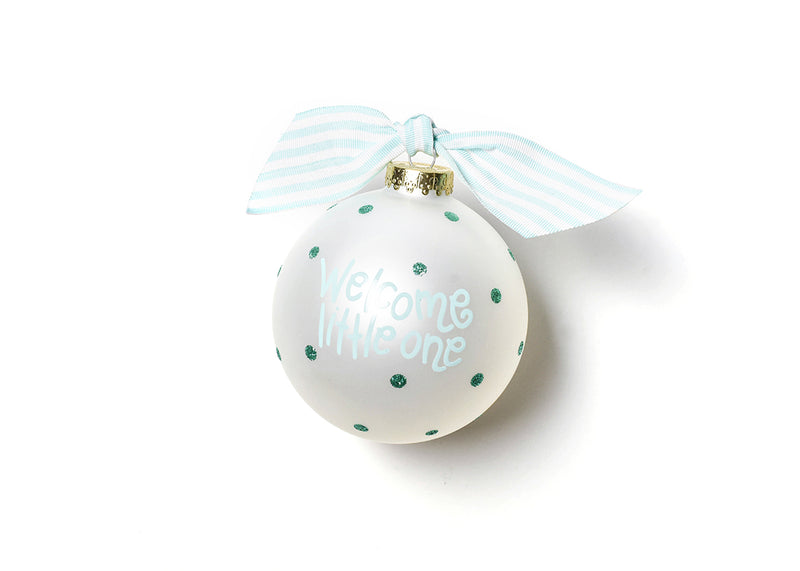 Personalization Available on Back Side of Welcome Little One Carriage Boy Ornament