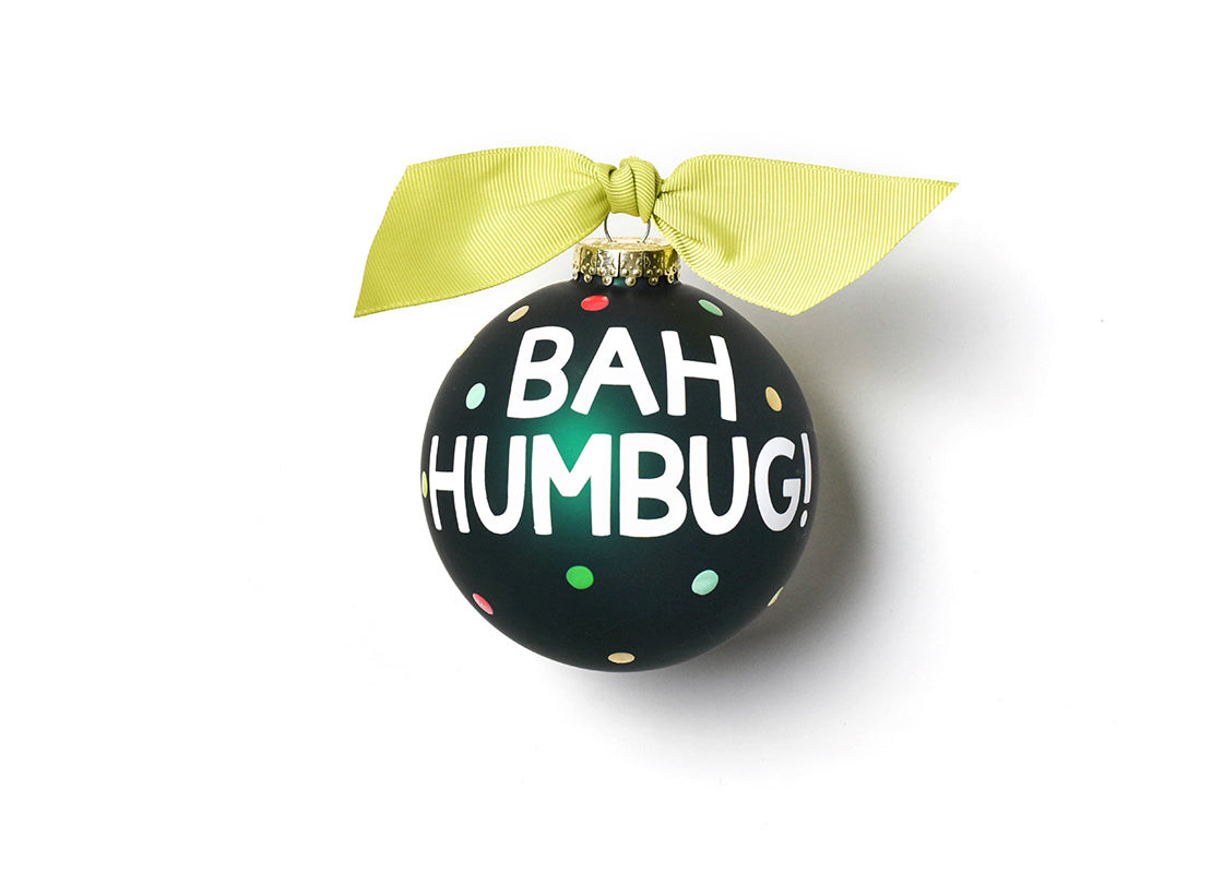 Front View of Bah Humbug Glass Ornament