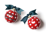 Red Check Pattern Merry Christmas Ornament