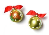 Jolly Jolly Stockings Glass Santa Ornaments