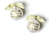 White Background with Gold Writing Stars are Brightly Shining Religious Ornament