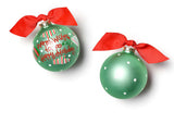 Green with White Dots Warm Wishes For the Holiday Ornament