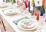 Place Setting with Coordinating Holiday Designs Including Christmas in the Village Rooftop Salad Plate