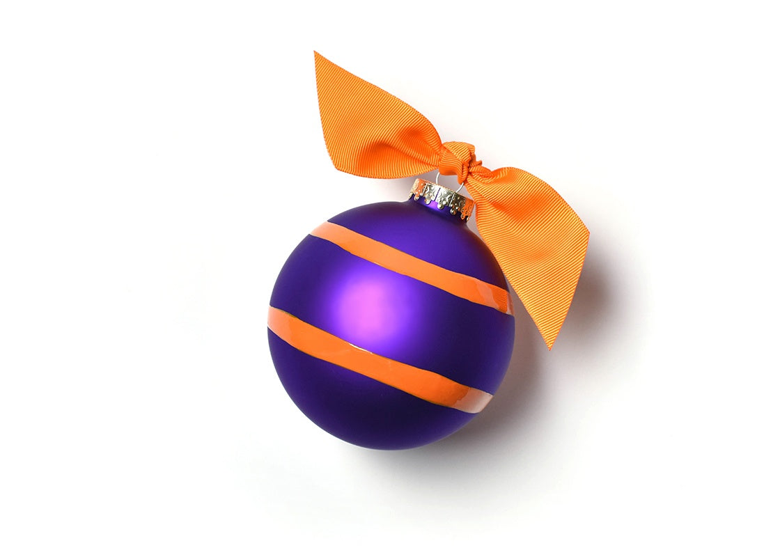 Clemson University Stripe Glass Ornament