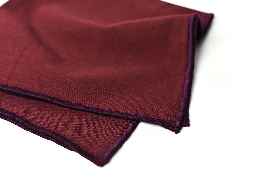 Cropped Close up of Subtly Colored Hem Stitched Edge on Coquette Color Block Napkins Set of 4 Showcasing Beautiful Texture of Fabric