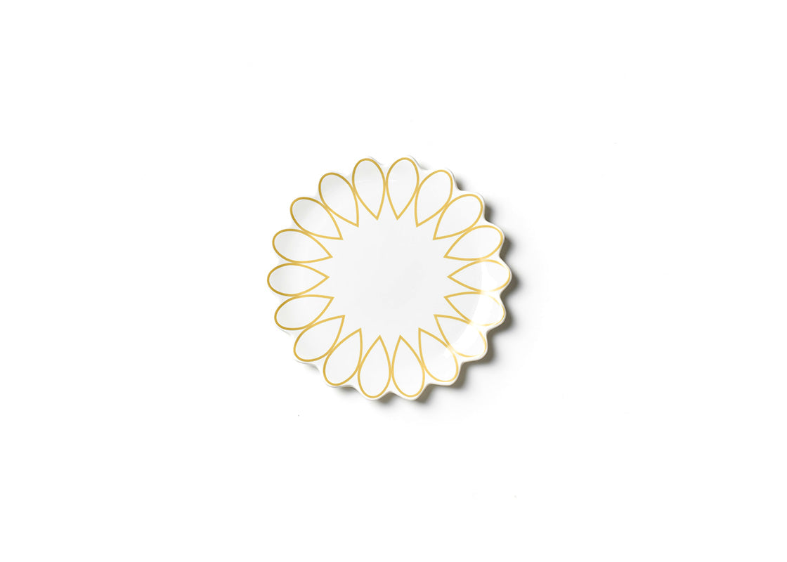 Overhead View of Deco Gold Scallop Salad Plate