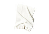 Soft Linen White Background Deco Gold Scallop Design on Hand Towel