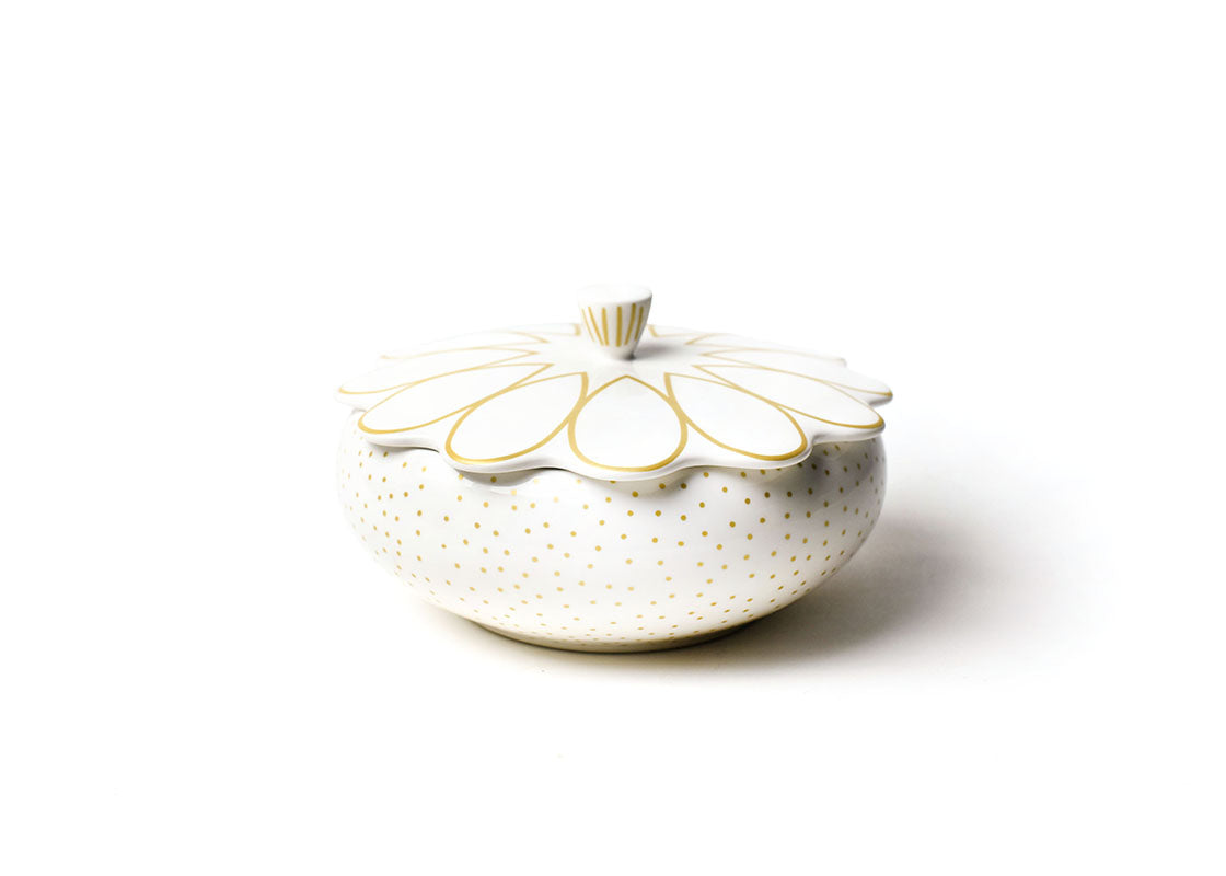 Deco Gold Scallop Covered Bowl