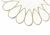 Embroidered Detail on Placemat Deco Gold Scallop Design
