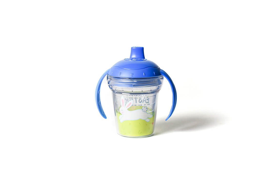 Front View of Bunny Trail Tervis Sippy Cup with Adorable Hopping Bunny Hopping Along Trail
