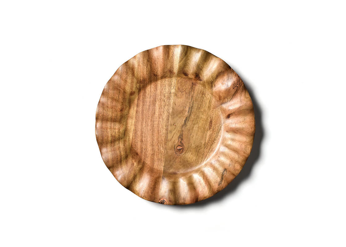 Overhead View of Fundamental Wood Ruffle Dinner Plate