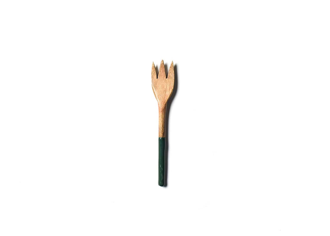 Overhead View of Pine Fundamental Wood Appetizer Fork Showcasing Colored Handle