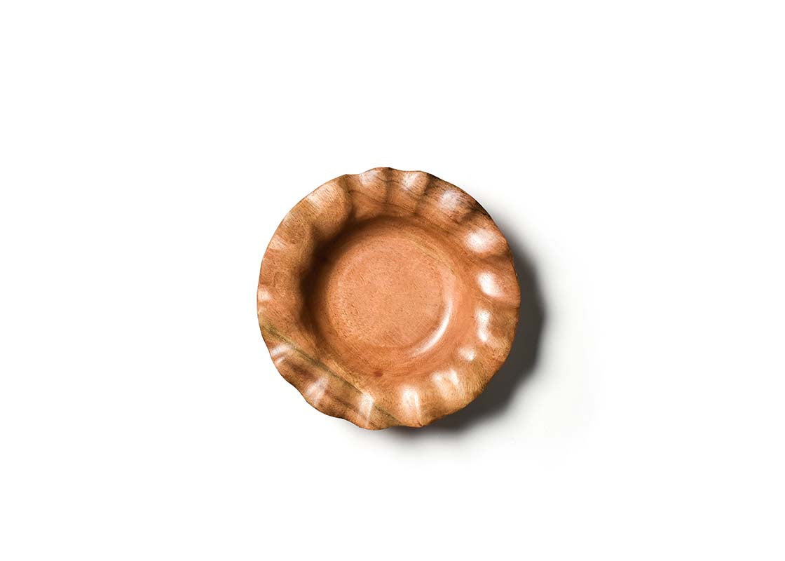 Interior view of Handcrafted Fundamental Wood Ruffle Small Bowl
