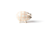 Side View of Pink Gingham Piggy Bank