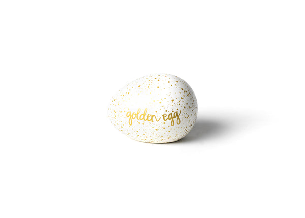 Speckled White Egg with Golden Egg in Gold Lettering
