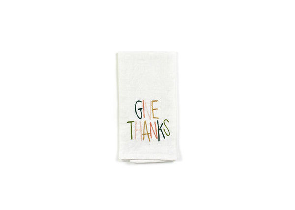Give Thanks Embroidered Hand Towel