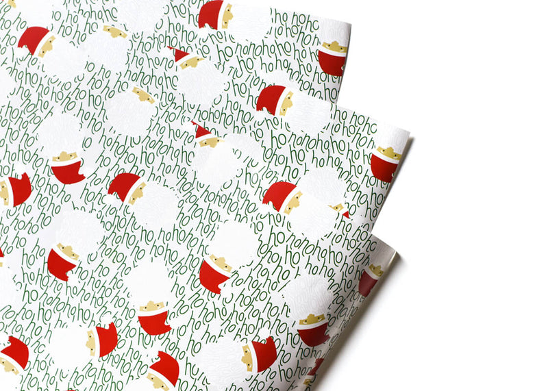 Close Up of Ho Ho Santa Wrapping Paper
