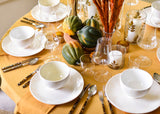 Fall Tablescape with Blush Designs Including Dinner Plate with Layered Diamond Design