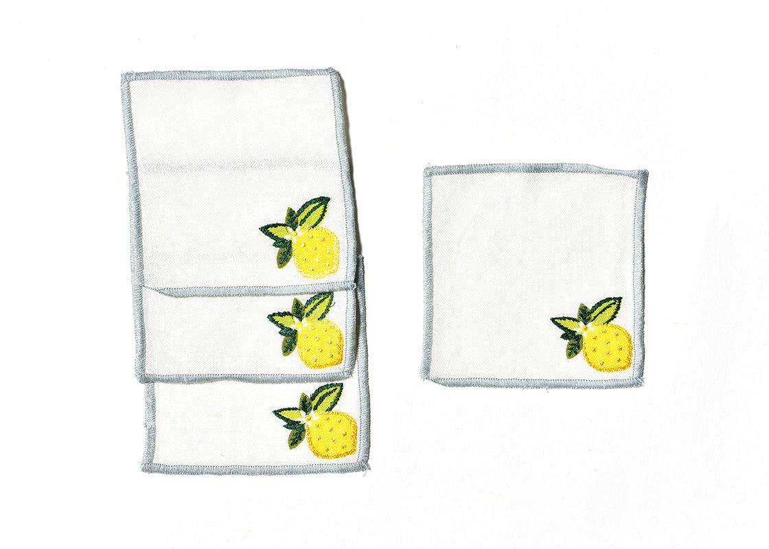 Lemon Cocktail Napkins, Set of 4