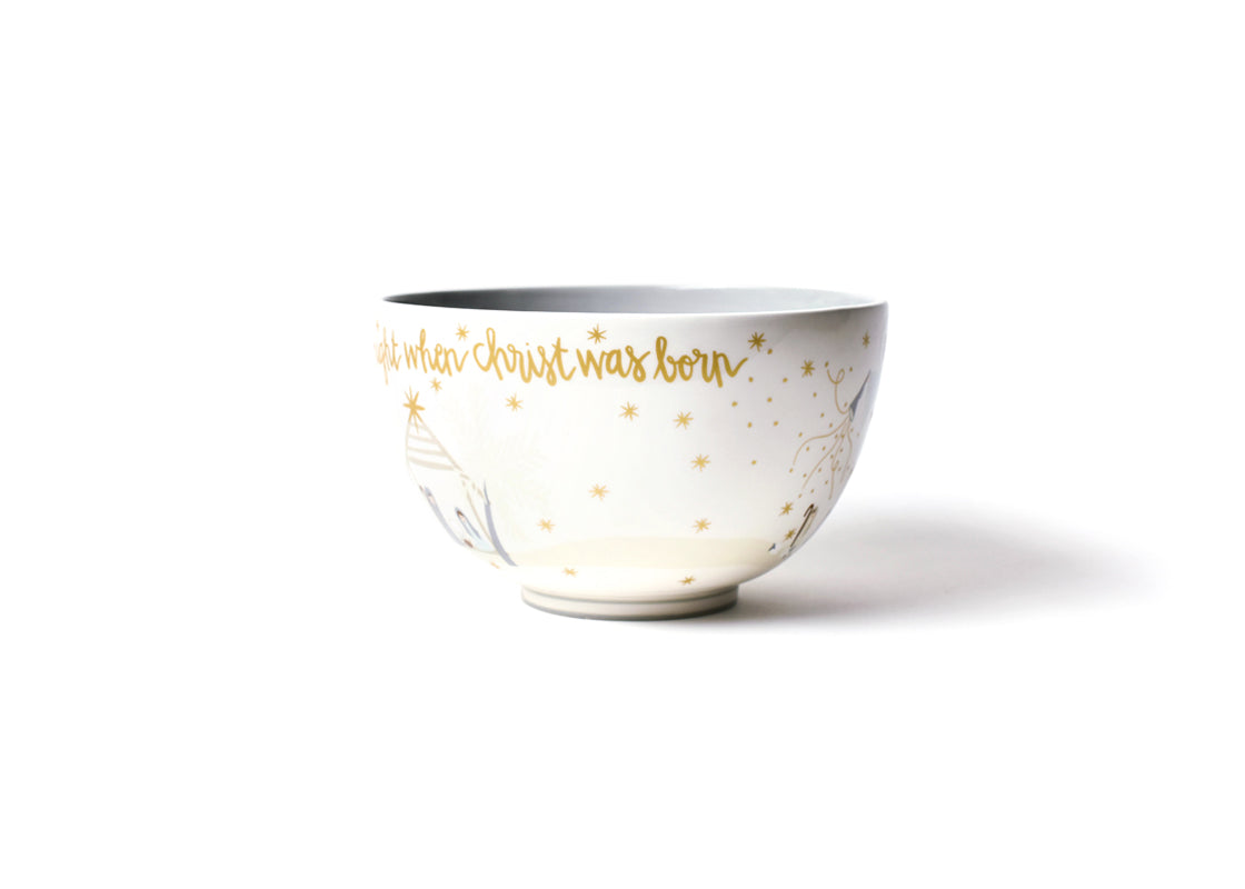 Right Side View of Fair Skin O Holy Night 9in Footed Bowl