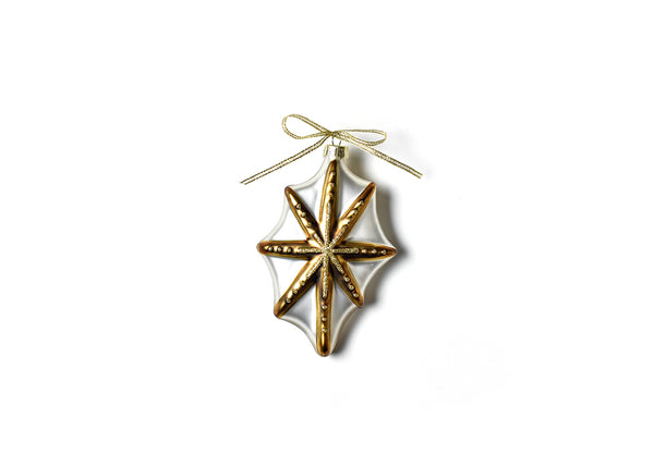 Metallic Nativity Scene Star Ornament in Gold Tones