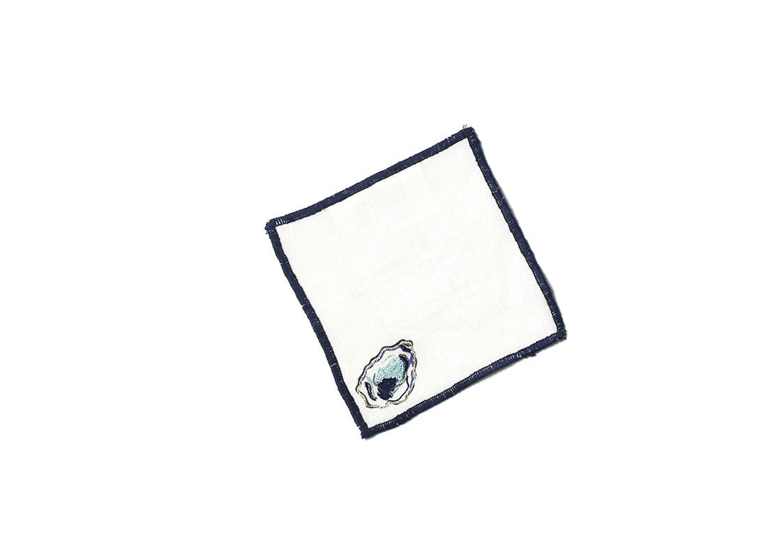 Overhead View of Oyster Cocktail Napkins Set of 4 Showing all Pieces in Set