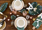 Tropical Tablescape with Palm Platter and Coordinating Dinnerware