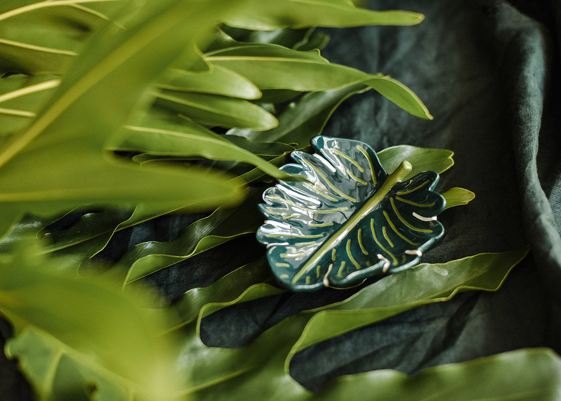 Overhead View of Hand-sculpted Palm Trinket Bowl