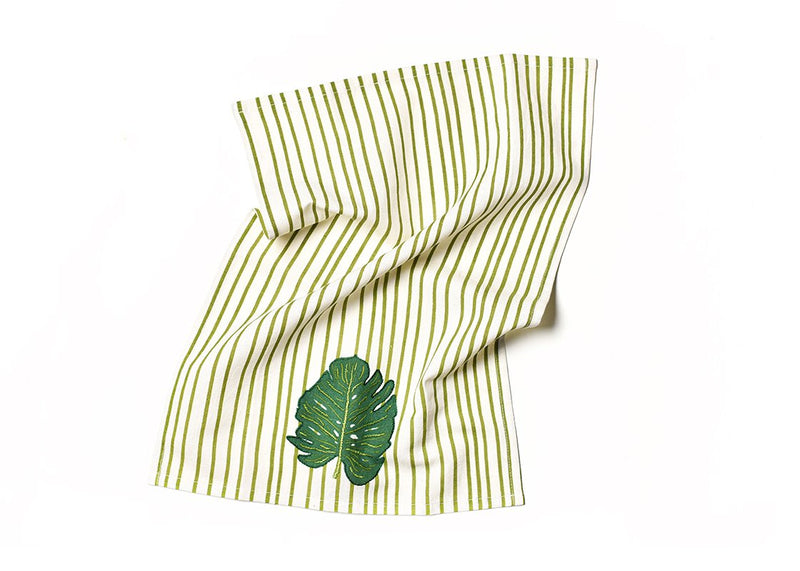 100% Linen Embroidered Palm Leaf Towel