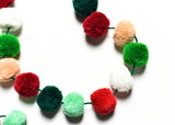 Colorful Pom Poms Christmas in the Village Design Garland