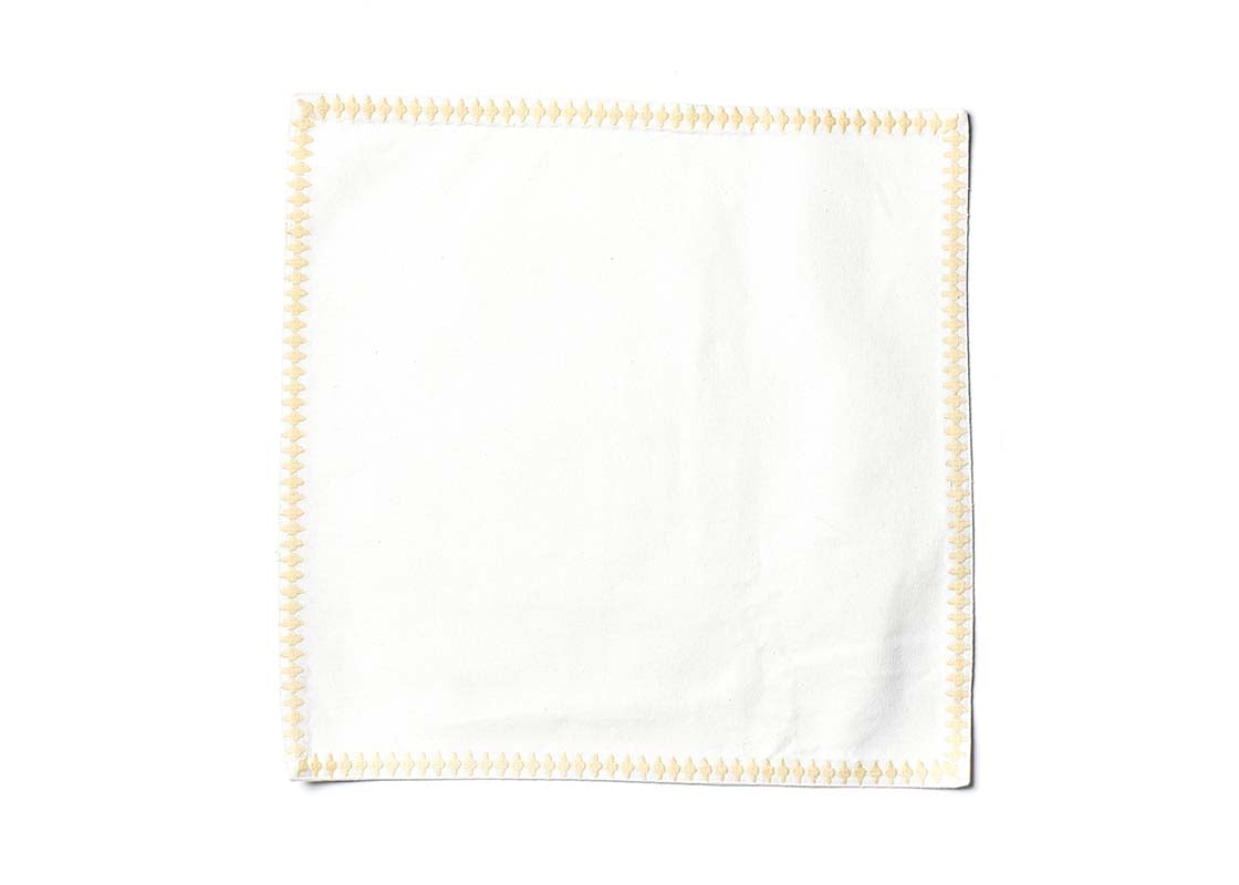 Overhead View of On Placemat in Blush Quatrefoil Trim Square Placemat Showing Full Design
