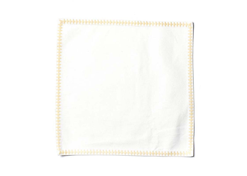 Detailed Embroidery on Edge of Blush Quatrefoil Trim Square Placemat