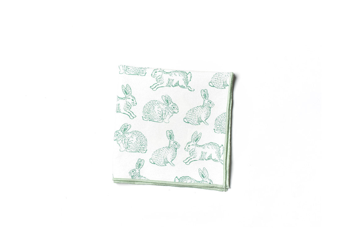 Overhead View of Folded Square Speckled Rabbit Napkin Showcasing Closer Look at Design Details