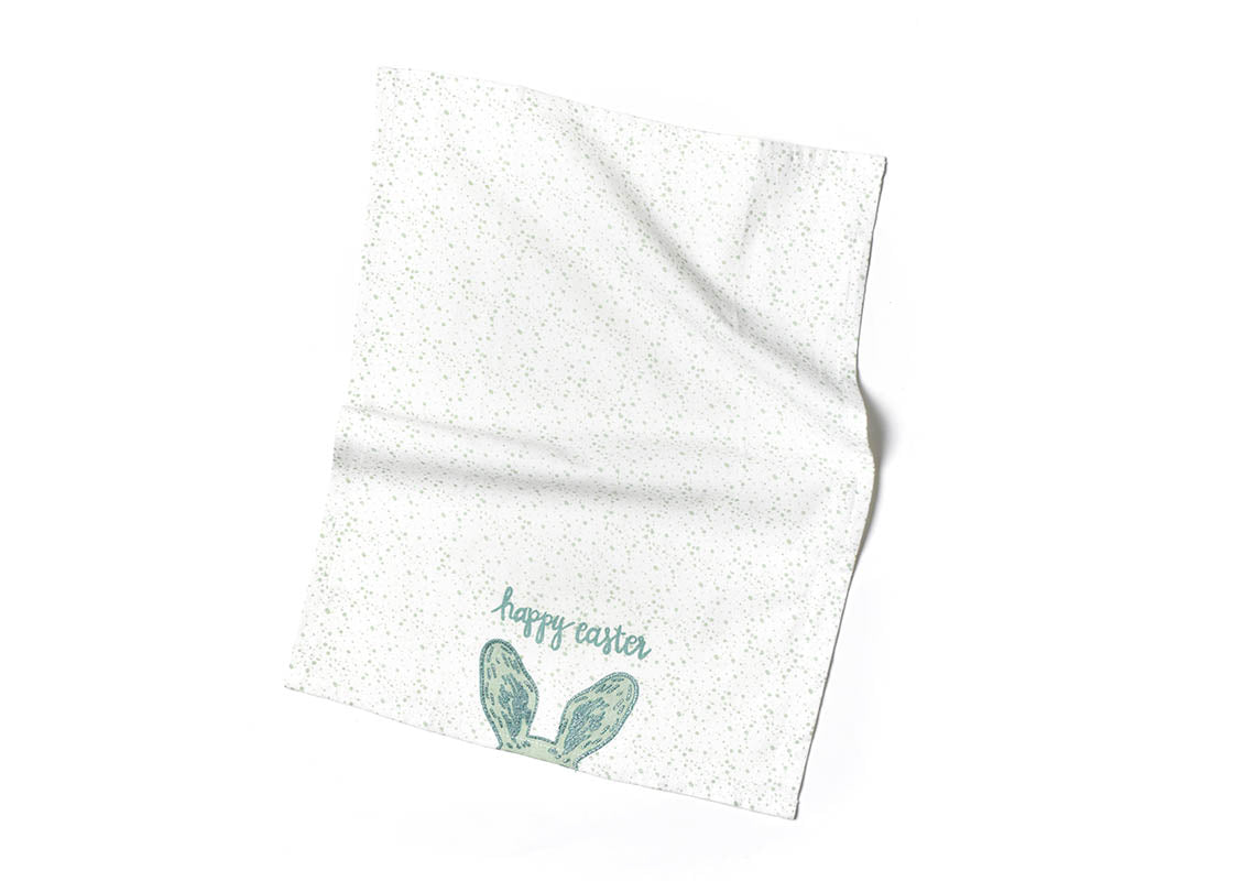 Overhead View of Crumpled Speckled Rabbit Ears Medium Hand Towel Showcasing Texture and Personality