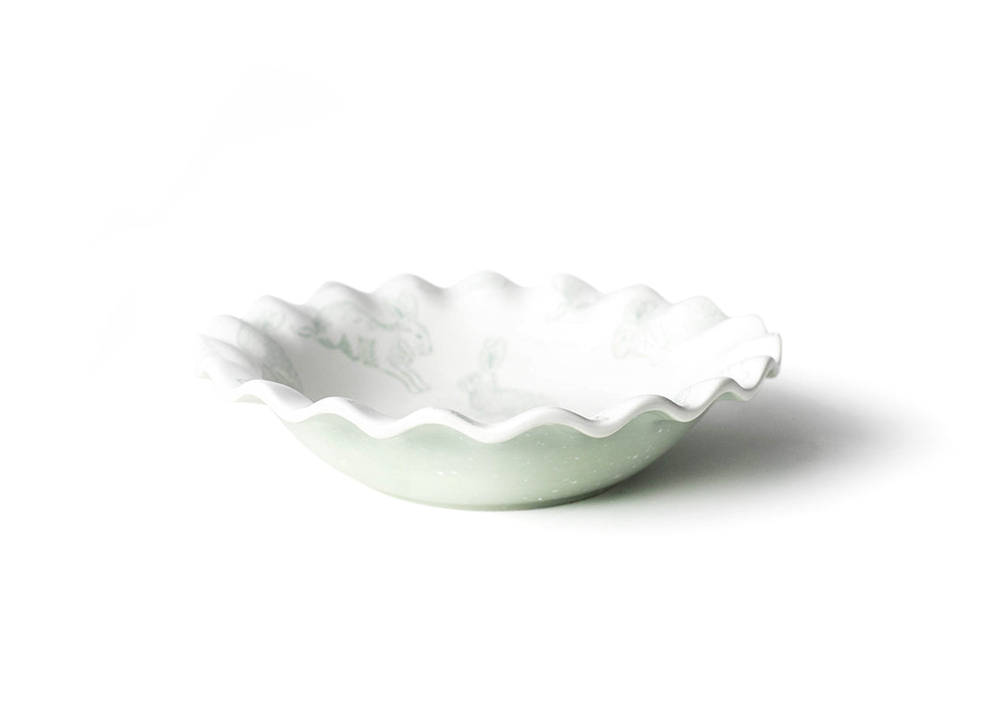 Front View of Speckled Rabbit 11in Ruffle Best Bowl