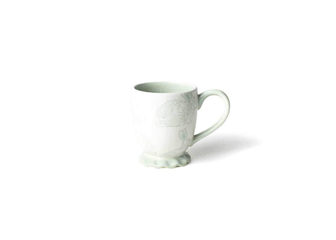 Back View of Speckled Rabbit Ruffle Mug with Large Comfortable Handle