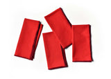 Stylish Color Block Red Napkin, Set of 4