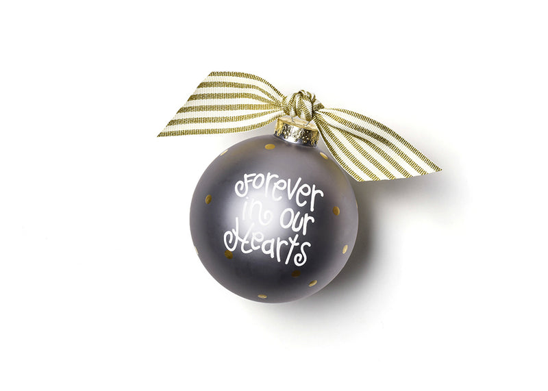 White Writing Forever In Our Hearts Angel Ornament