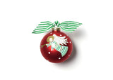 Red Hark The Herald Angels Sing Ornament with Green Striped Bow