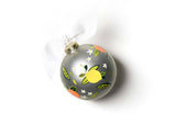 White Flowers on Citrus Ornament with White Bow