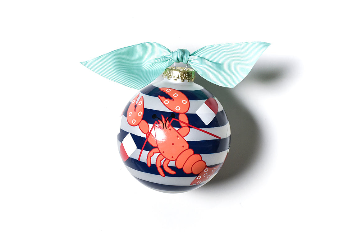 Front View of Lobster Glass Ornament