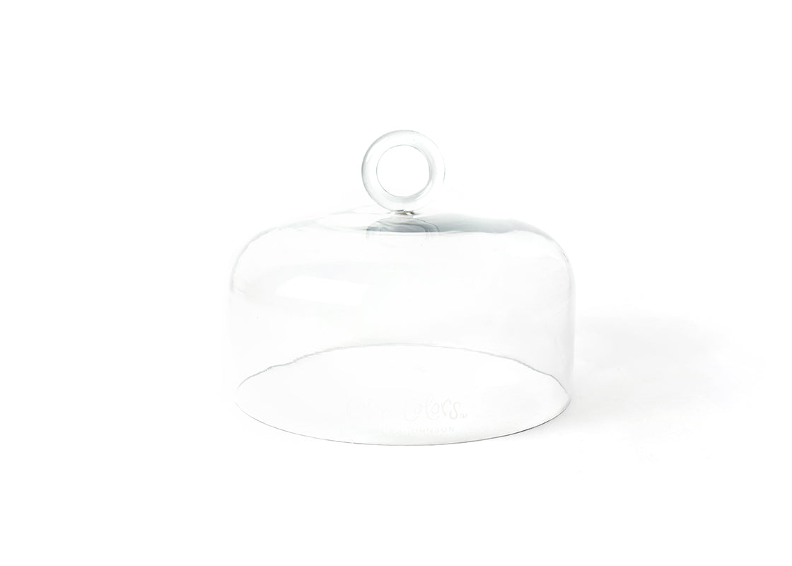 Front View of Large Ring Handle Glass Dome