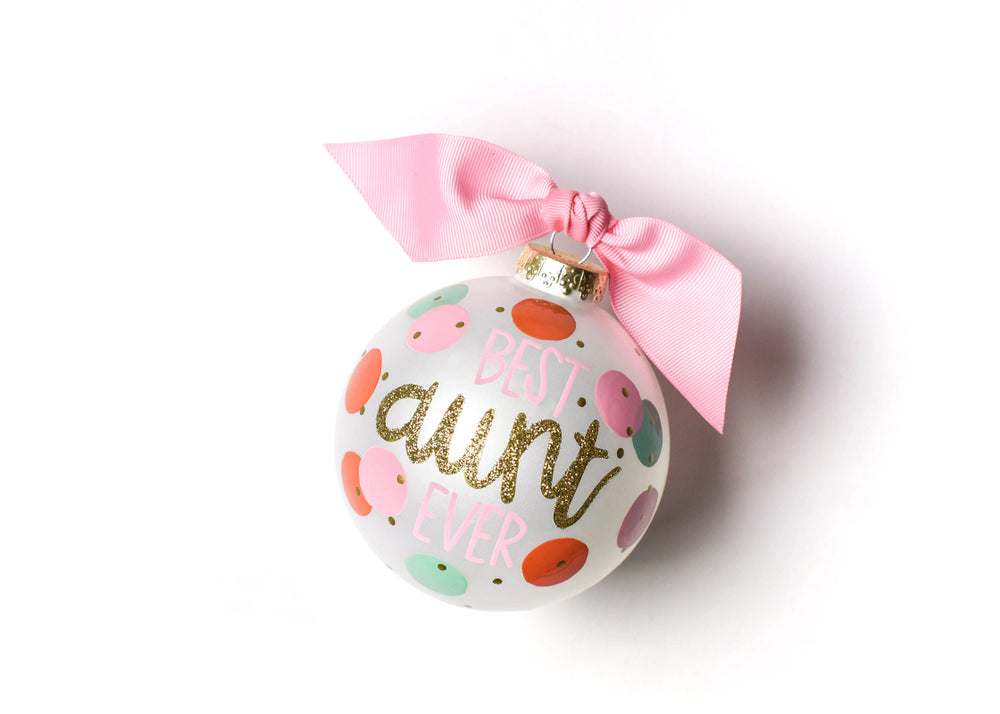 Best Aunt Ever Personalized Glass Ornament | Coton Colors